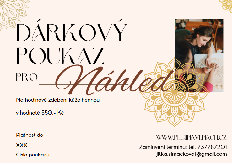 poukaz na henna malování